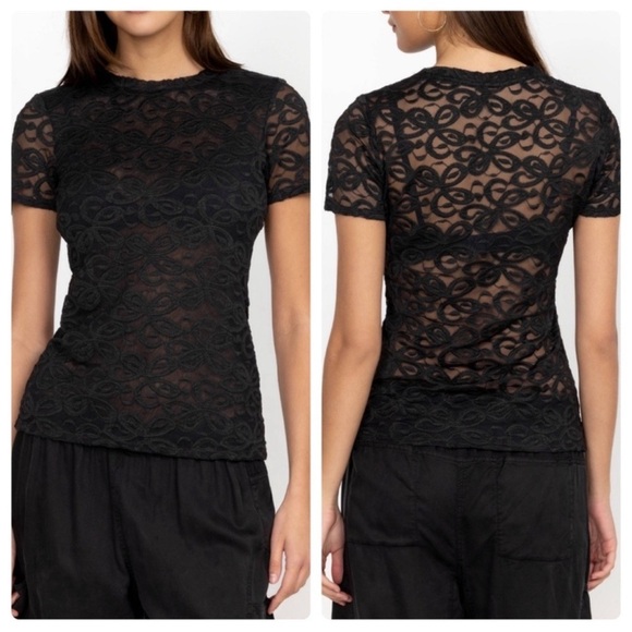 Johnny Was Astrid Black Lace Blouse